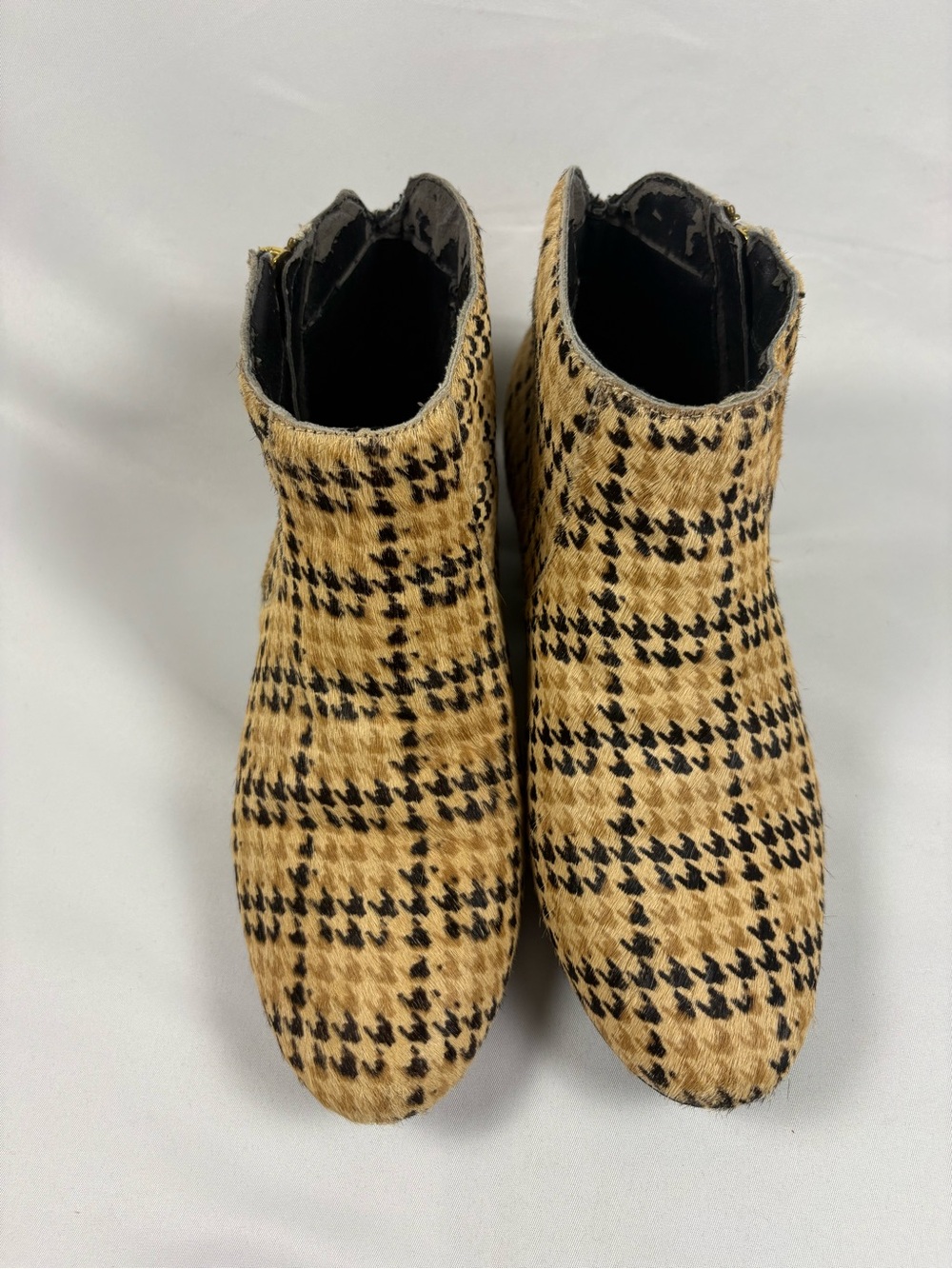 Very Volatile Pony Hair Houndstooth Ankle Boots Sz 6.5 Indie Sleaze - Picture 4 of 11